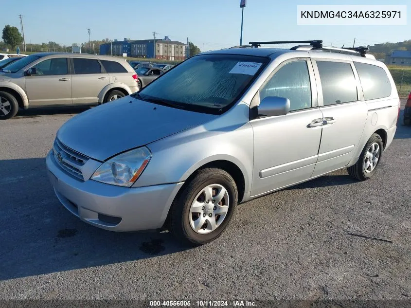 2010 Kia Sedona Lx VIN: KNDMG4C34A6325971 Lot: 40556005