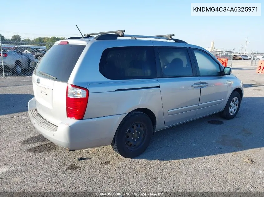 2010 Kia Sedona Lx VIN: KNDMG4C34A6325971 Lot: 40556005