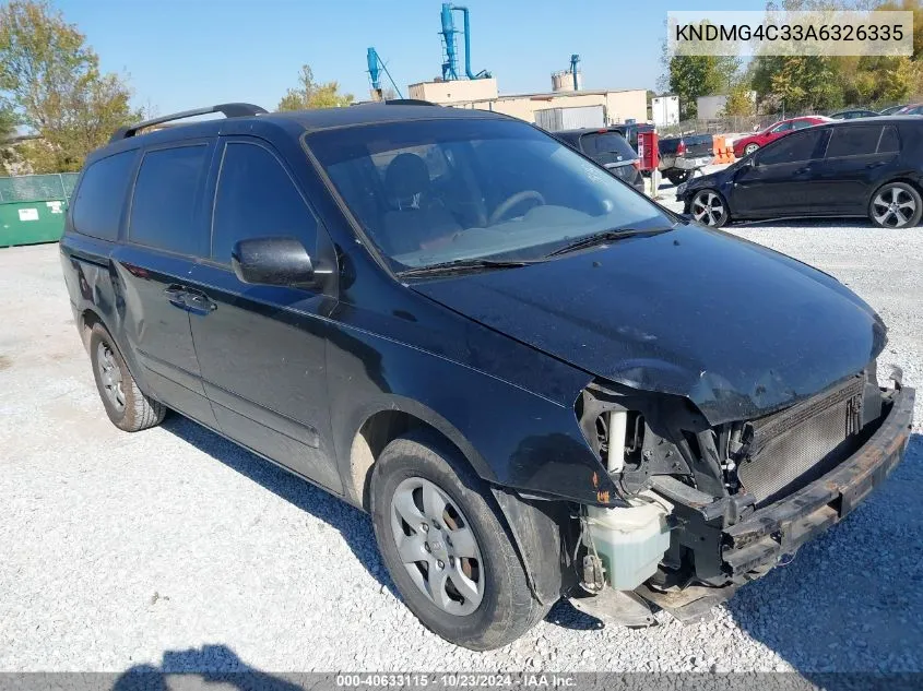 2010 Kia Sedona Lx VIN: KNDMG4C33A6326335 Lot: 40633115