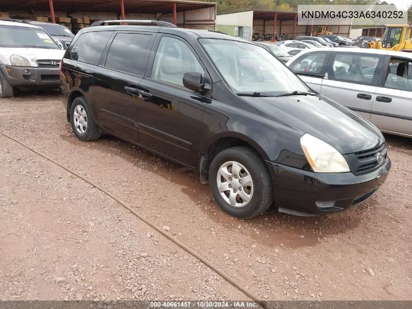 2010 Kia Sedona Lx VIN: KNDMG4C33A6340252 Lot: 40661457