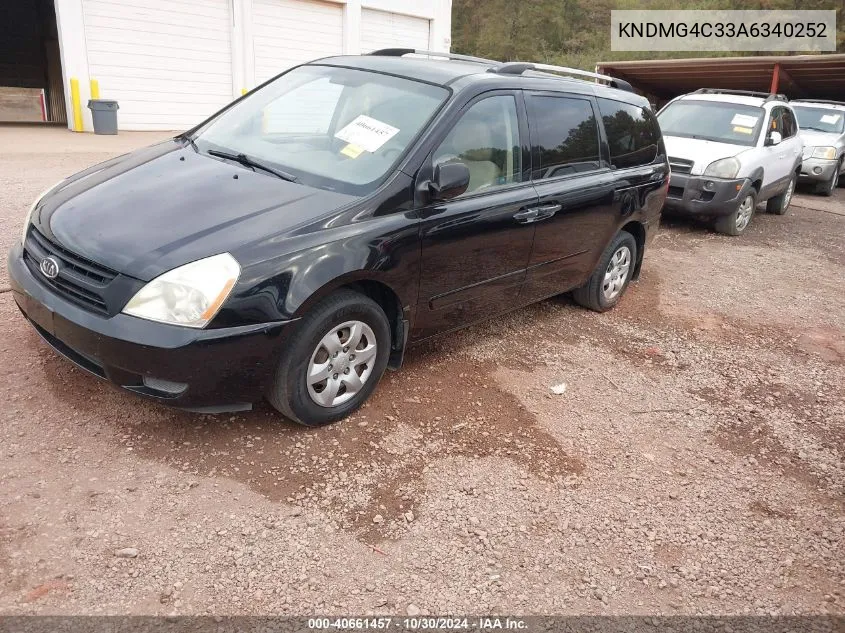 2010 Kia Sedona Lx VIN: KNDMG4C33A6340252 Lot: 40661457