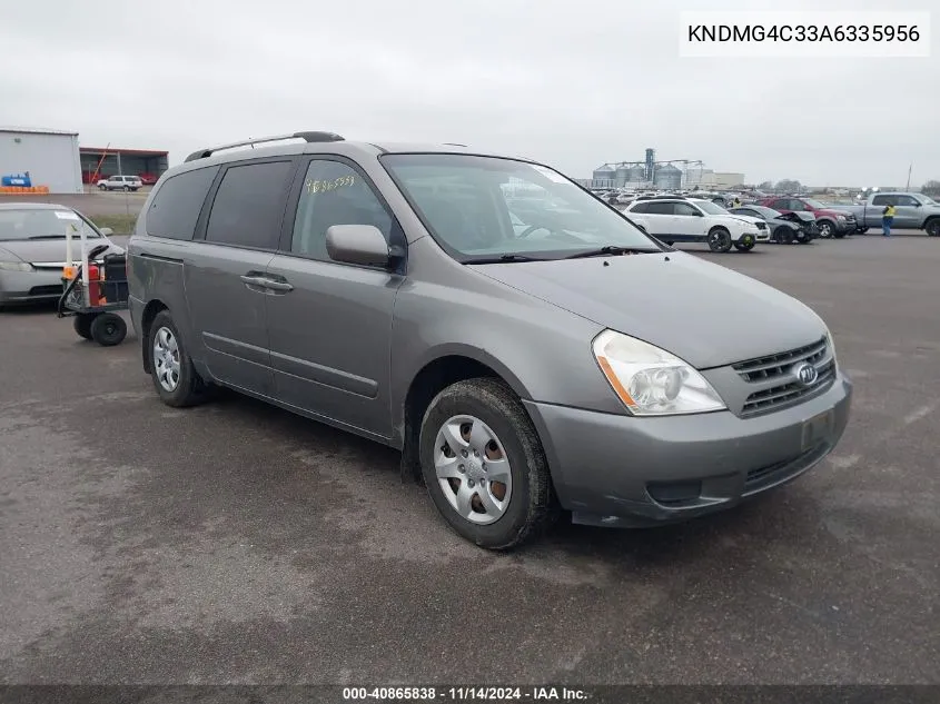 2010 Kia Sedona Lx VIN: KNDMG4C33A6335956 Lot: 40865838