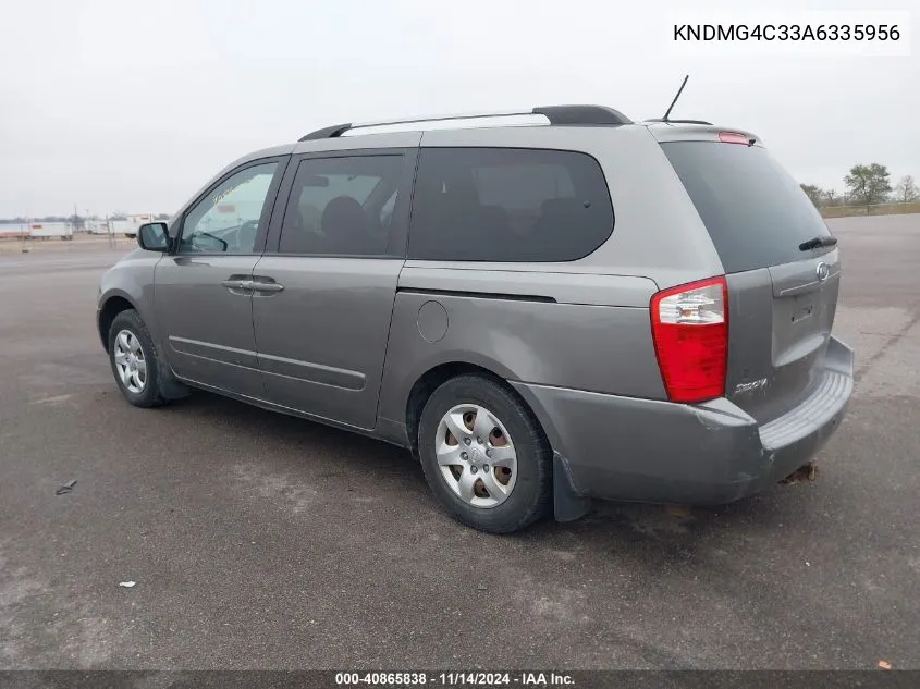 2010 Kia Sedona Lx VIN: KNDMG4C33A6335956 Lot: 40865838