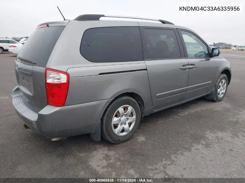 2010 Kia Sedona Lx VIN: KNDMG4C33A6335956 Lot: 40865838