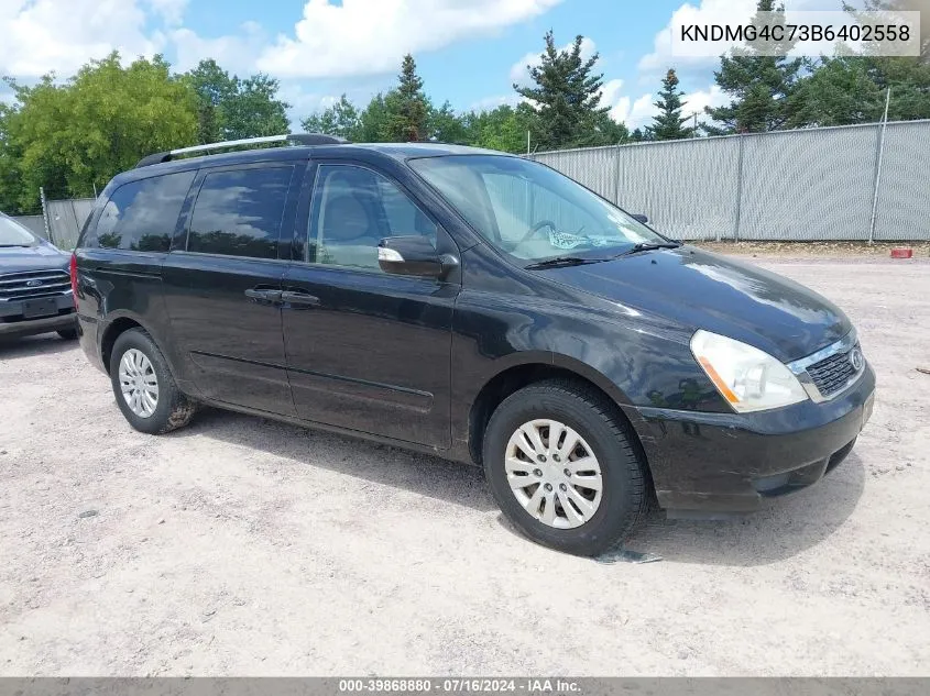 2011 Kia Sedona Lx VIN: KNDMG4C73B6402558 Lot: 39868880