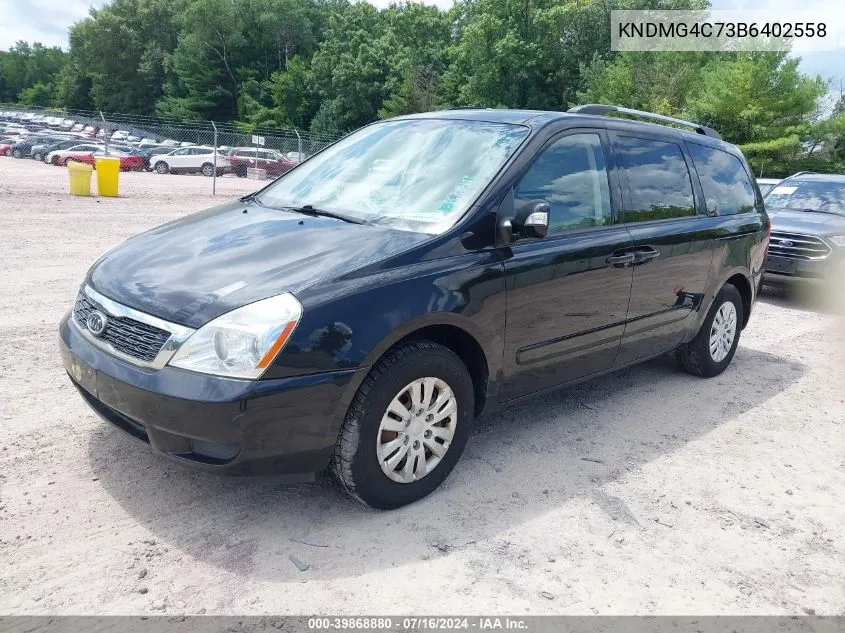 2011 Kia Sedona Lx VIN: KNDMG4C73B6402558 Lot: 39868880