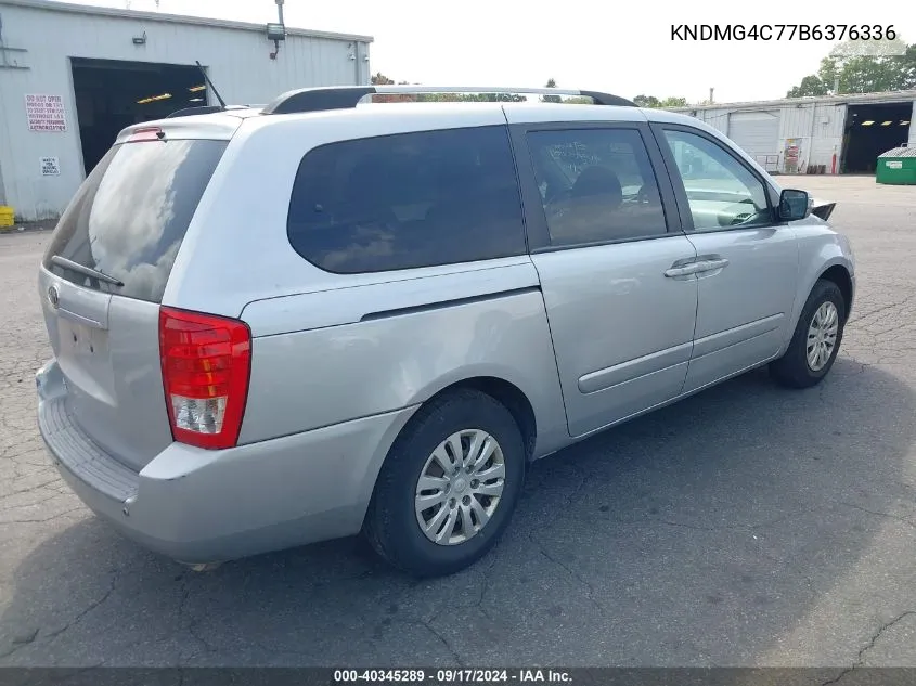 2011 Kia Sedona Lx VIN: KNDMG4C77B6376336 Lot: 40345289