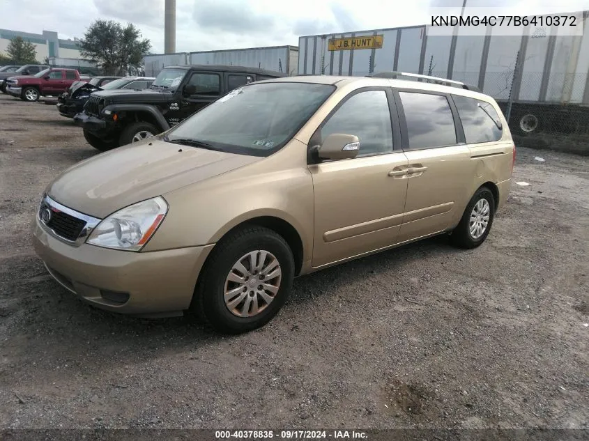 2011 Kia Sedona Lx VIN: KNDMG4C77B6410372 Lot: 40378835