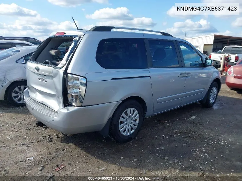 2011 Kia Sedona Lx VIN: KNDMG4C7XB6371423 Lot: 40465923