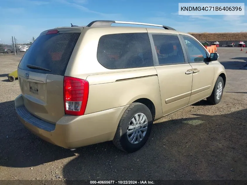 2011 Kia Sedona Lx VIN: KNDMG4C71B6406396 Lot: 40655677