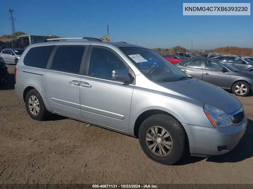 2011 Kia Sedona Lx VIN: KNDMG4C7XB6393230 Lot: 40671131