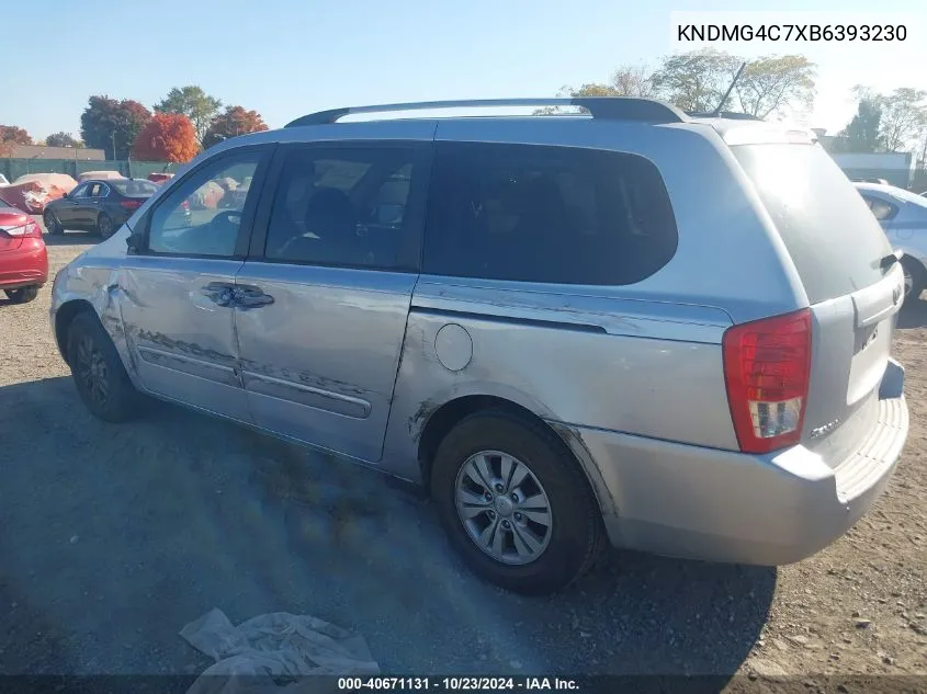 2011 Kia Sedona Lx VIN: KNDMG4C7XB6393230 Lot: 40671131