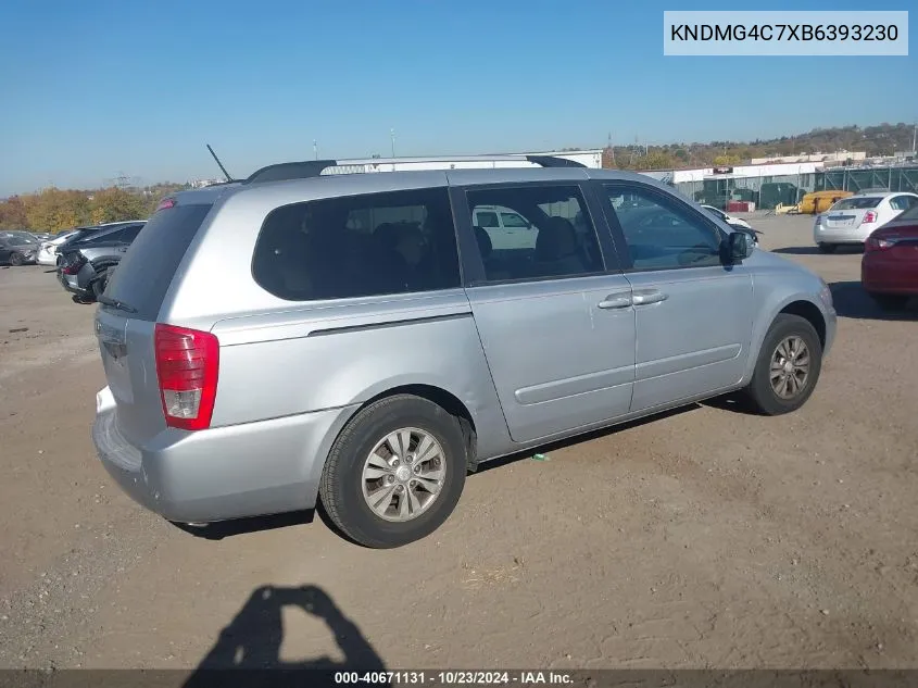 2011 Kia Sedona Lx VIN: KNDMG4C7XB6393230 Lot: 40671131