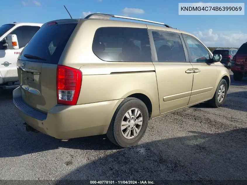 2011 Kia Sedona Lx VIN: KNDMG4C74B6399069 Lot: 40778101