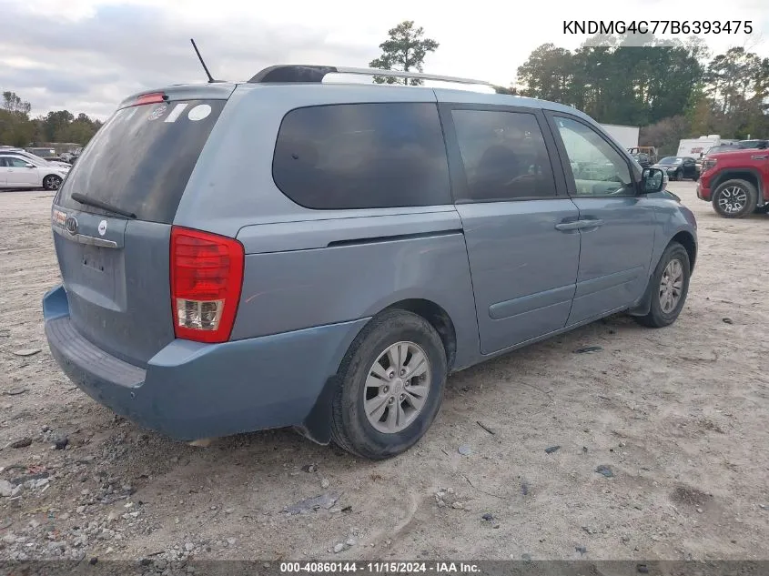 2011 Kia Sedona Lx VIN: KNDMG4C77B6393475 Lot: 40860144