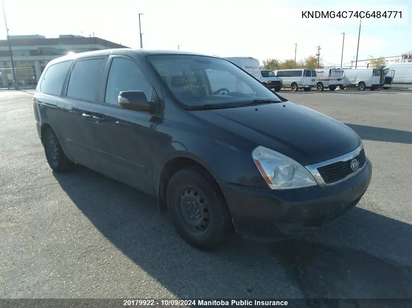 2012 Kia Sedona Lx VIN: KNDMG4C74C6484771 Lot: 20179922