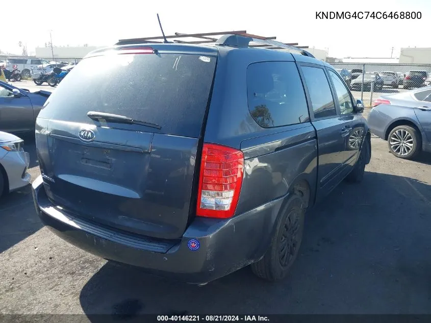 2012 Kia Sedona Lx VIN: KNDMG4C74C6468800 Lot: 40146221