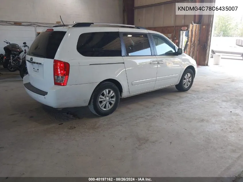 2012 Kia Sedona Lx VIN: KNDMG4C78C6435007 Lot: 40197162