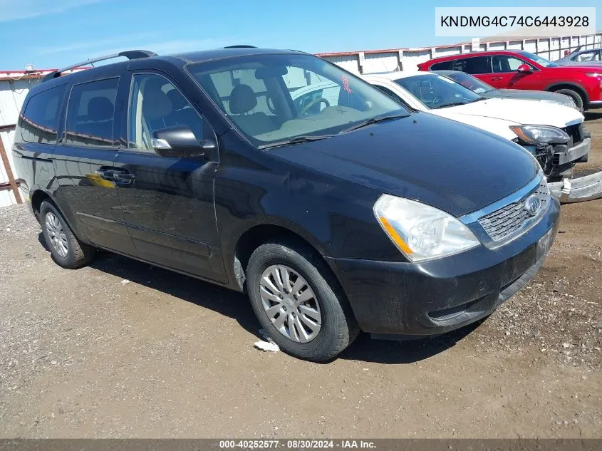 2012 Kia Sedona Lx VIN: KNDMG4C74C6443928 Lot: 40252577