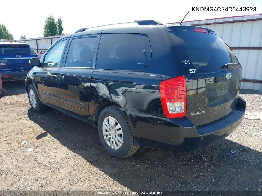 KNDMG4C74C6443928 2012 Kia Sedona Lx