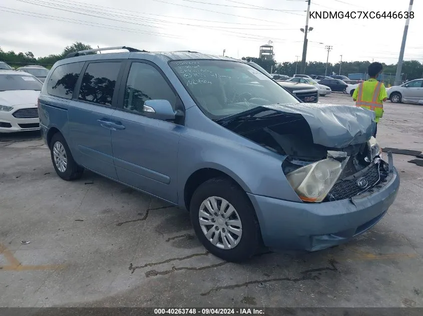 2012 Kia Sedona Lx VIN: KNDMG4C7XC6446638 Lot: 40263748