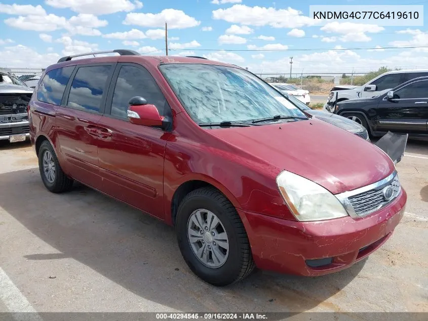 2012 Kia Sedona Lx VIN: KNDMG4C77C6419610 Lot: 40294545