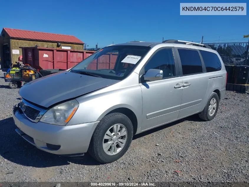 2012 Kia Sedona Lx VIN: KNDMG4C70C6442579 Lot: 40299616