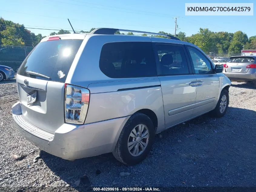 2012 Kia Sedona Lx VIN: KNDMG4C70C6442579 Lot: 40299616