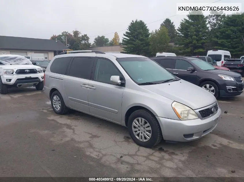 2012 Kia Sedona Lx VIN: KNDMG4C7XC6443626 Lot: 40349912