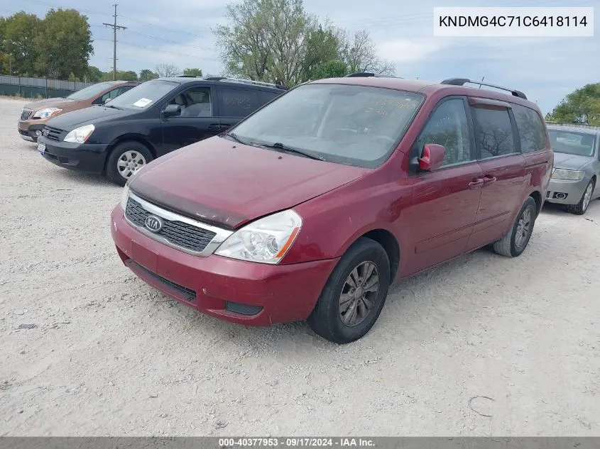 2012 Kia Sedona Lx VIN: KNDMG4C71C6418114 Lot: 40377953