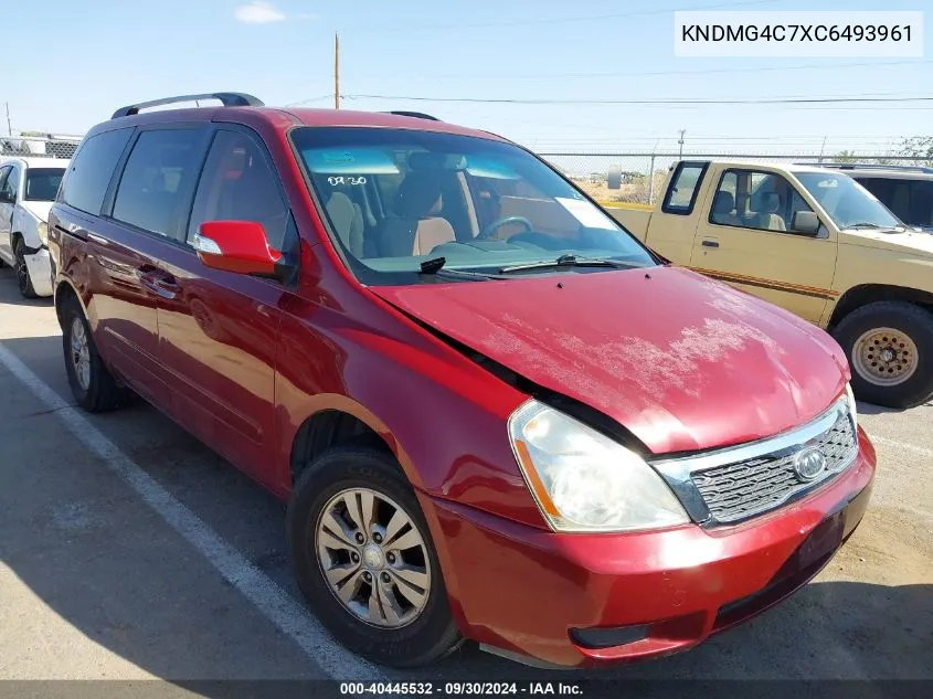 2012 Kia Sedona Lx VIN: KNDMG4C7XC6493961 Lot: 40445532