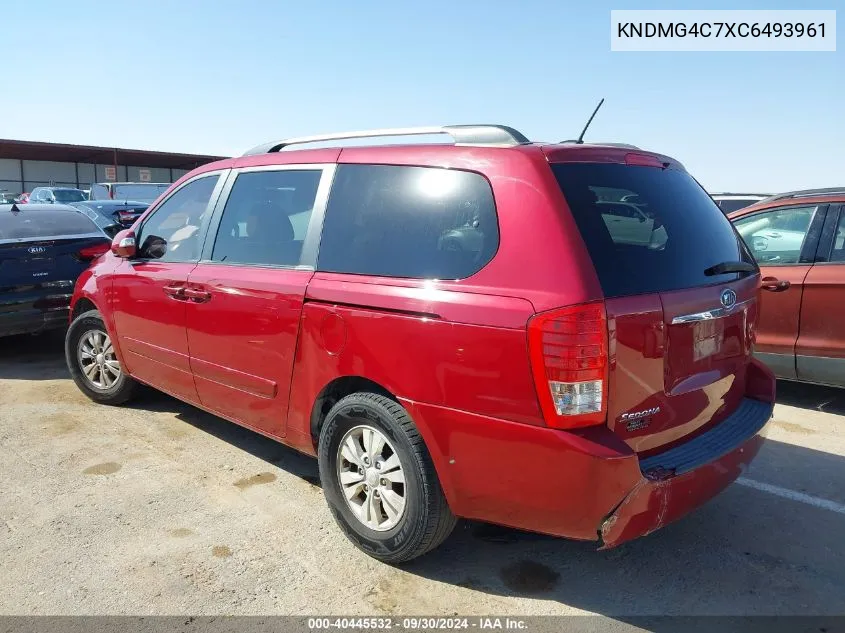 2012 Kia Sedona Lx VIN: KNDMG4C7XC6493961 Lot: 40445532