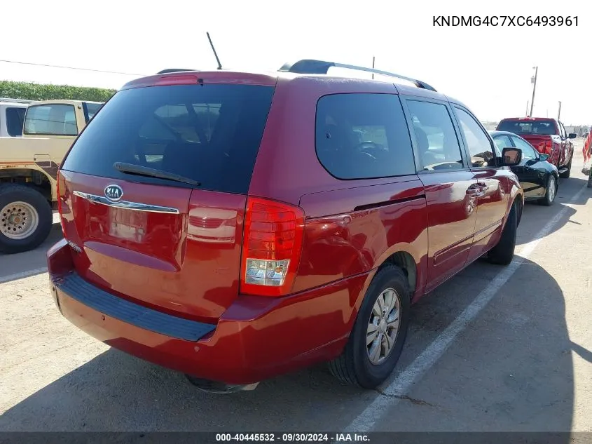 2012 Kia Sedona Lx VIN: KNDMG4C7XC6493961 Lot: 40445532