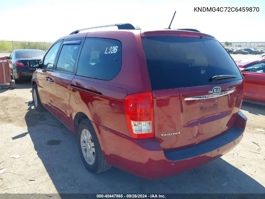 2012 Kia Sedona Lx VIN: KNDMG4C72C6459870 Lot: 40447865