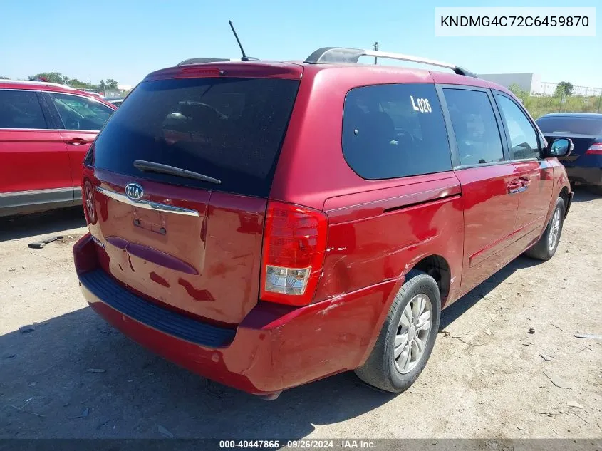 2012 Kia Sedona Lx VIN: KNDMG4C72C6459870 Lot: 40447865