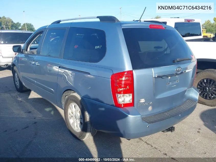 2012 Kia Sedona Lx VIN: KNDMG4C71C6434216 Lot: 40499082