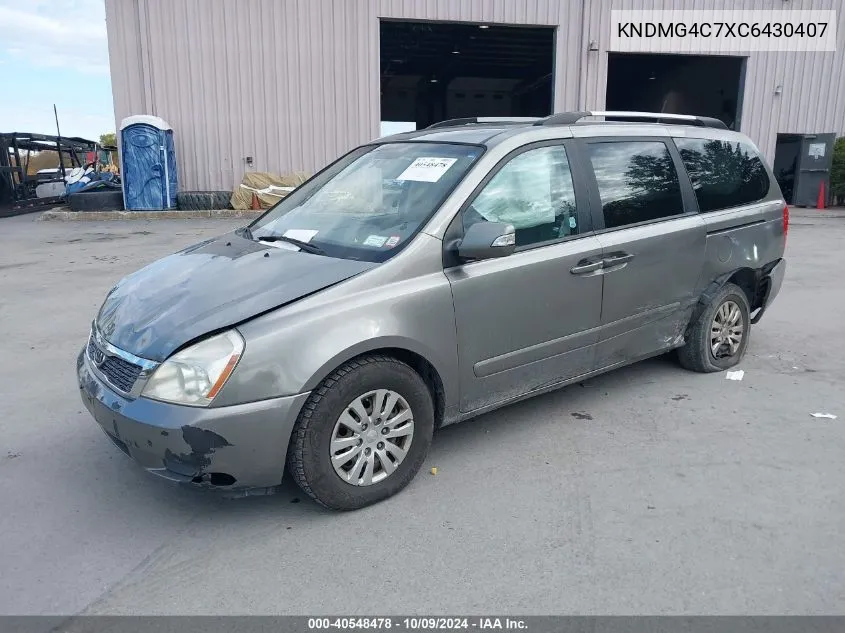 2012 Kia Sedona Lx VIN: KNDMG4C7XC6430407 Lot: 40548478