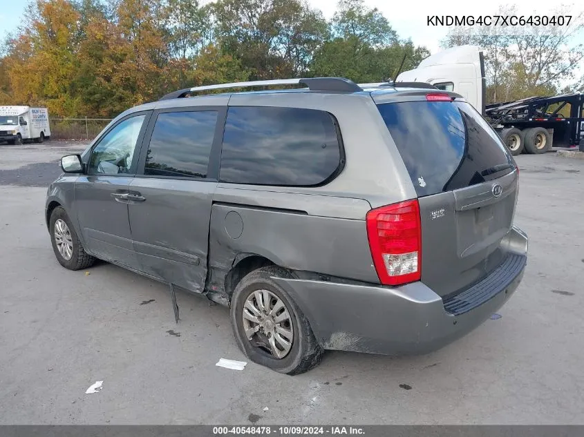 2012 Kia Sedona Lx VIN: KNDMG4C7XC6430407 Lot: 40548478