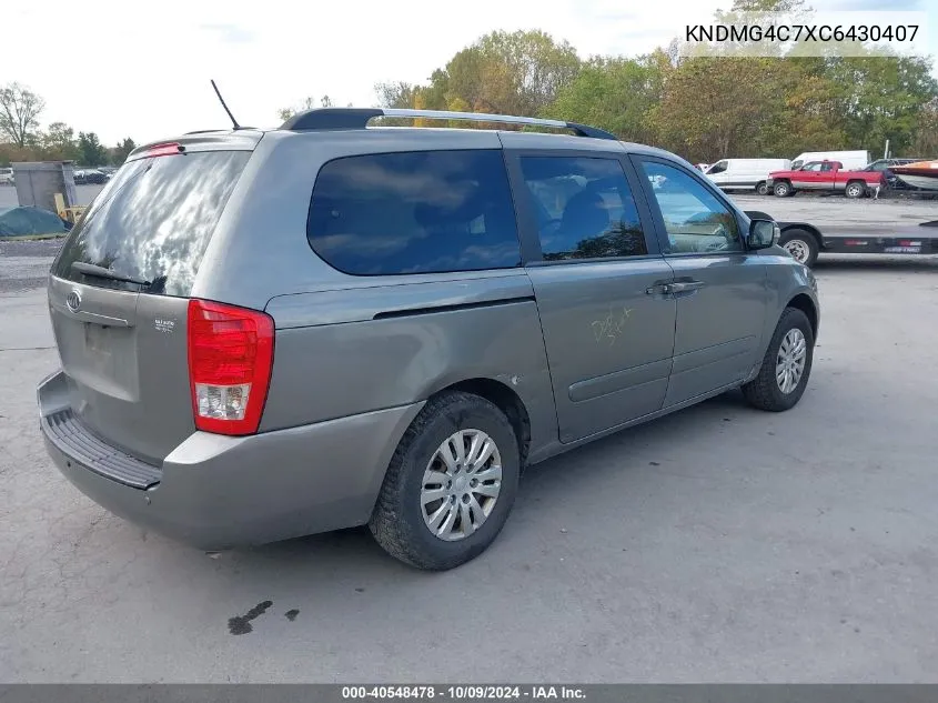 2012 Kia Sedona Lx VIN: KNDMG4C7XC6430407 Lot: 40548478