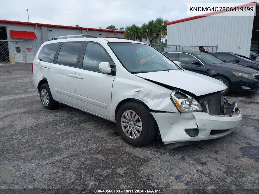 2012 Kia Sedona Lx VIN: KNDMG4C78C6419499 Lot: 40560183