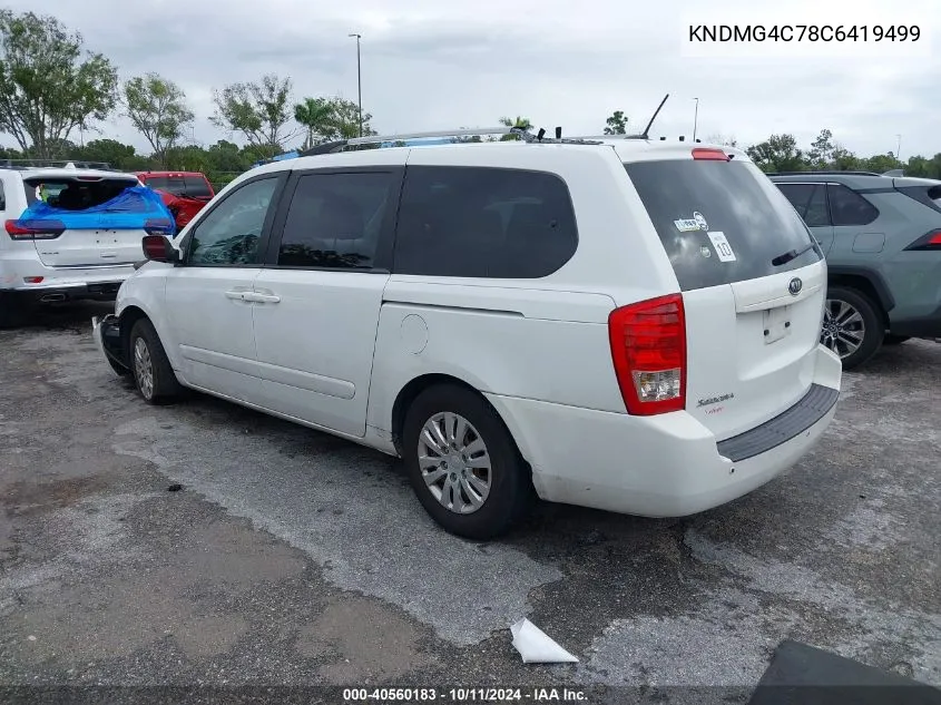 2012 Kia Sedona Lx VIN: KNDMG4C78C6419499 Lot: 40560183