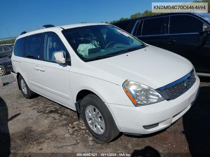 2012 Kia Sedona Lx VIN: KNDMG4C70C6464694 Lot: 40567621