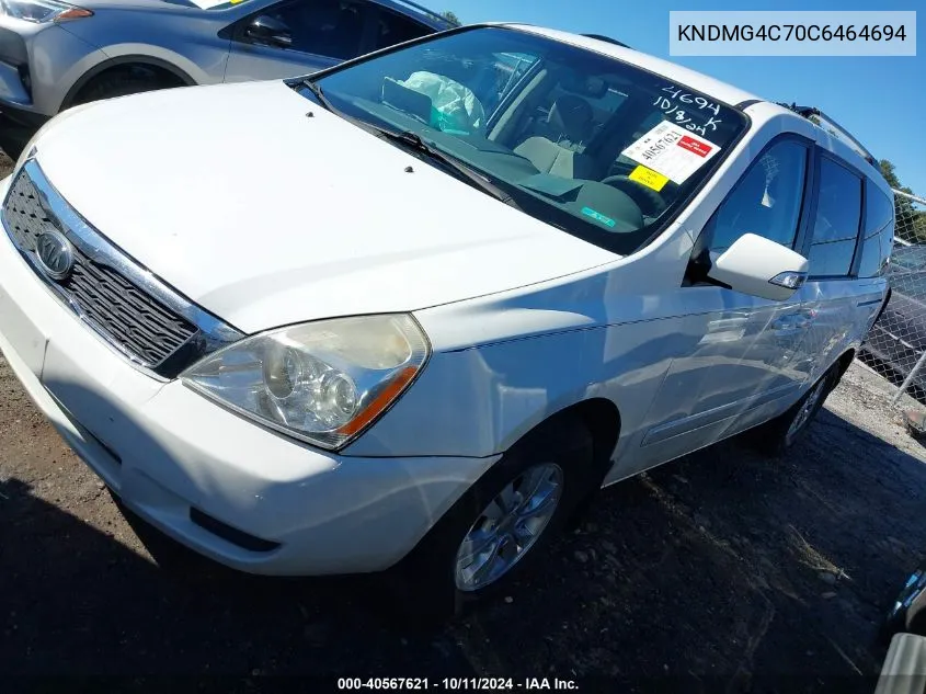 2012 Kia Sedona Lx VIN: KNDMG4C70C6464694 Lot: 40567621