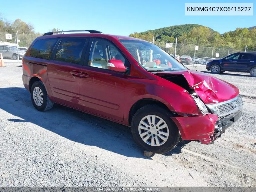 2012 Kia Sedona Lx VIN: KNDMG4C7XC6415227 Lot: 40567800