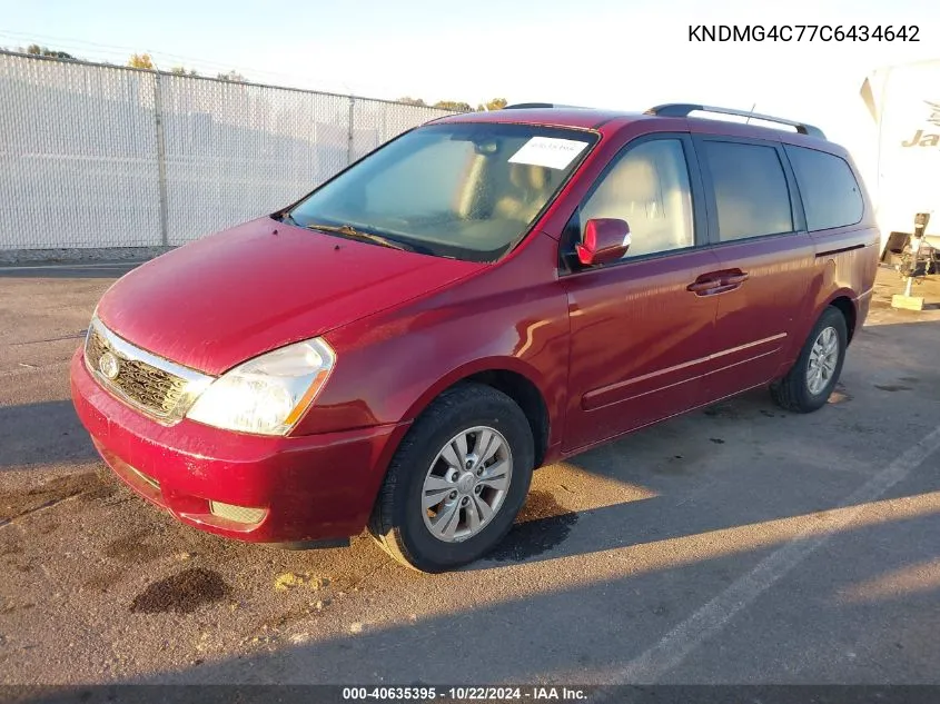 2012 Kia Sedona Lx VIN: KNDMG4C77C6434642 Lot: 40635395