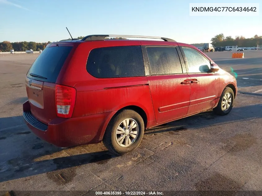 2012 Kia Sedona Lx VIN: KNDMG4C77C6434642 Lot: 40635395