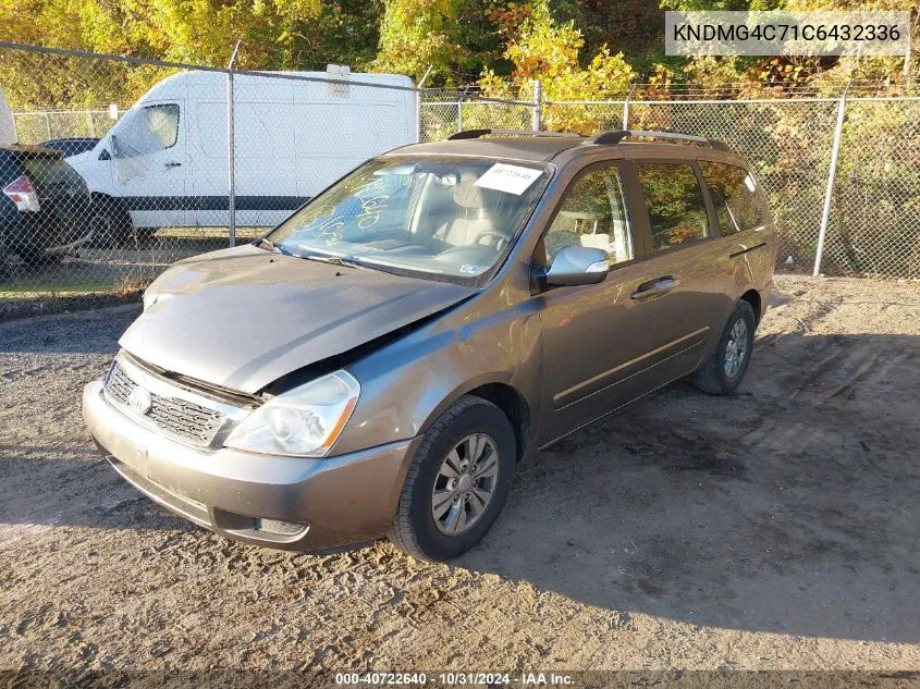 2012 Kia Sedona Lx VIN: KNDMG4C71C6432336 Lot: 40722640