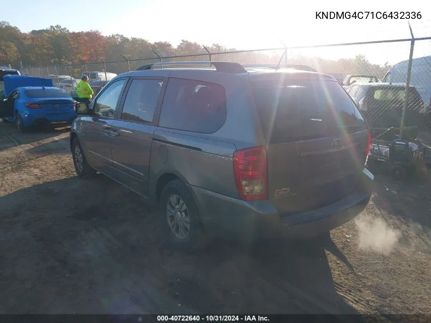 2012 Kia Sedona Lx VIN: KNDMG4C71C6432336 Lot: 40722640