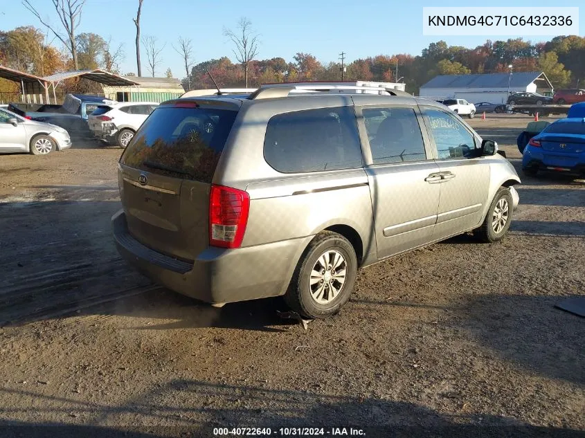 2012 Kia Sedona Lx VIN: KNDMG4C71C6432336 Lot: 40722640