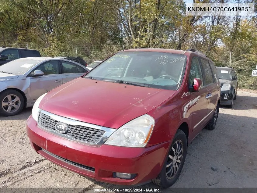 2012 Kia Sedona Ex VIN: KNDMH4C70C6419851 Lot: 40732516